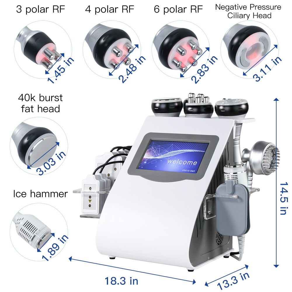 9 In 1 Vacuum +40K Cavitation+ Rf Lipolaser +Ems Weight Loss Machine Rf Slimming Beauty Machine插图